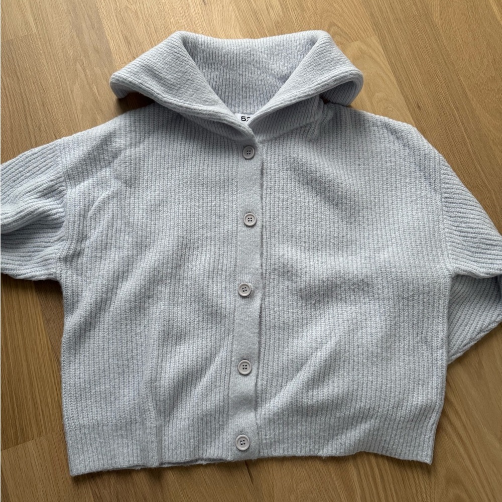 525 America Gray Ribbed Cardigan